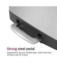 Mega Casa 13 Gal./50 Liter Stainless Steel Rectangular Step-on Trash Can for Kitchen