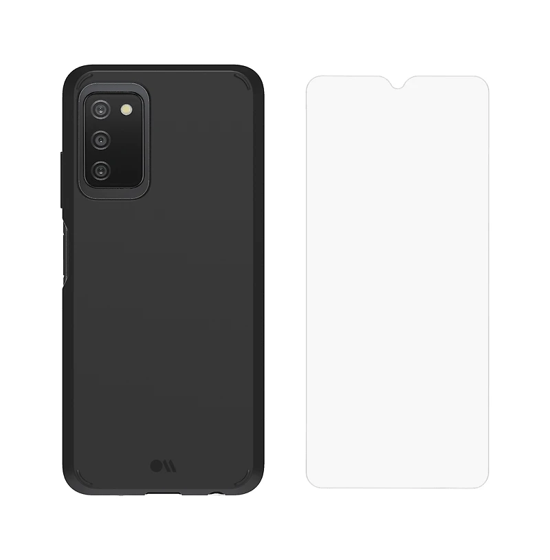 Case-Mate Protection Pack Tough Case and Glass Screen Protector for Samsung Galaxy A03s-Black