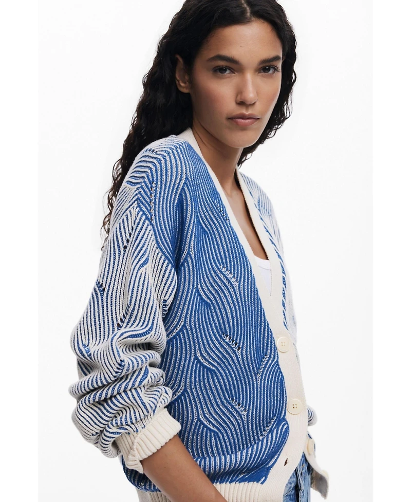 Desigual Women's Two-tone knit cardigan