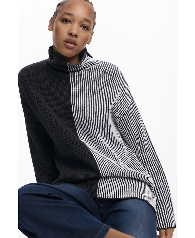 Desigual Women's Two-tone striped sweater