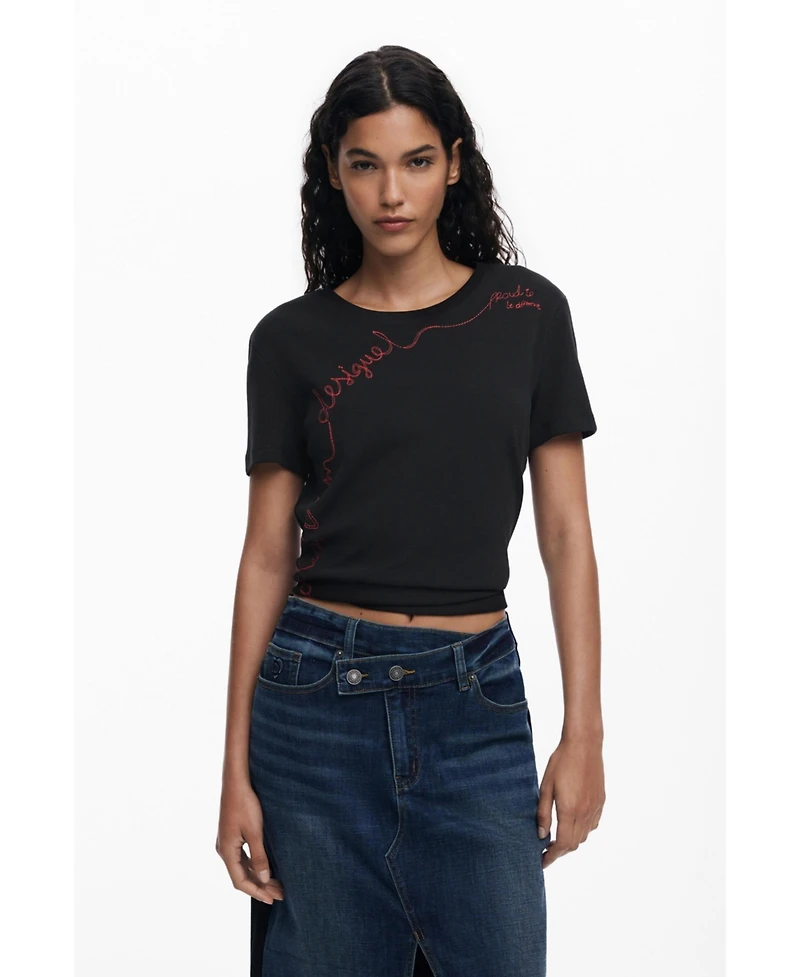 Desigual Women's Combined denim midi skirt
