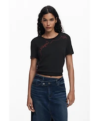 Desigual Women's Combined denim midi skirt