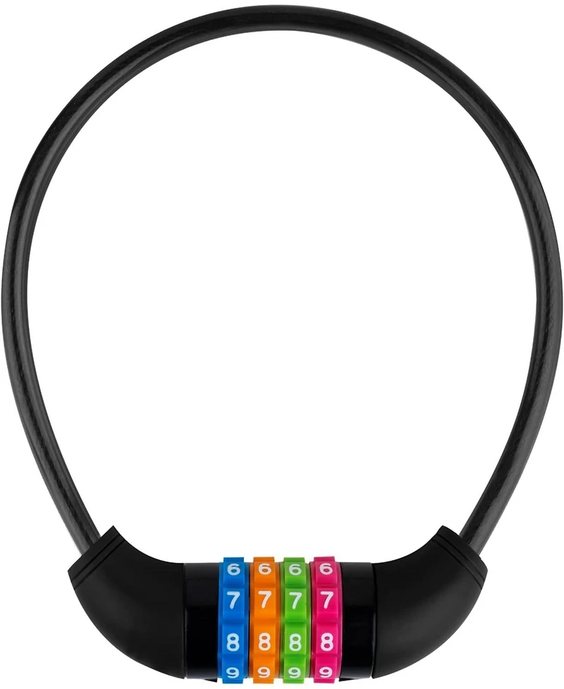 Nakto Bike Lock Cable, 4-Digit Combination With Metal Head, Resettable, 2 Feet x 0.45 in, for Bicycle, Scooter, Skateboard, Motorcycle, E-Bike