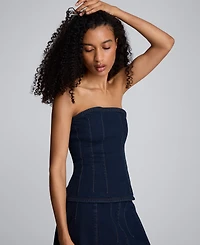 Kenneth Cole Women's Smocked Strapless Bustier Top