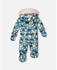 Deux par Baby Girls One-Piece Play Snowsuit Designed for Car Seat Cat Print