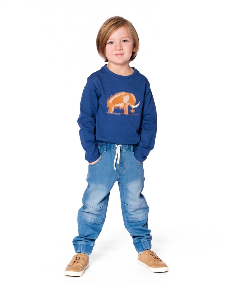 Deux par Baby Boy Cotton Long Sleeve T-Shirt Blue