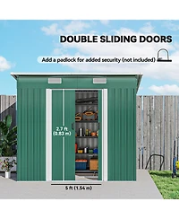 Outsunny 7' x 4' Metal Outdoor Storage Shed with Lockable Doors,