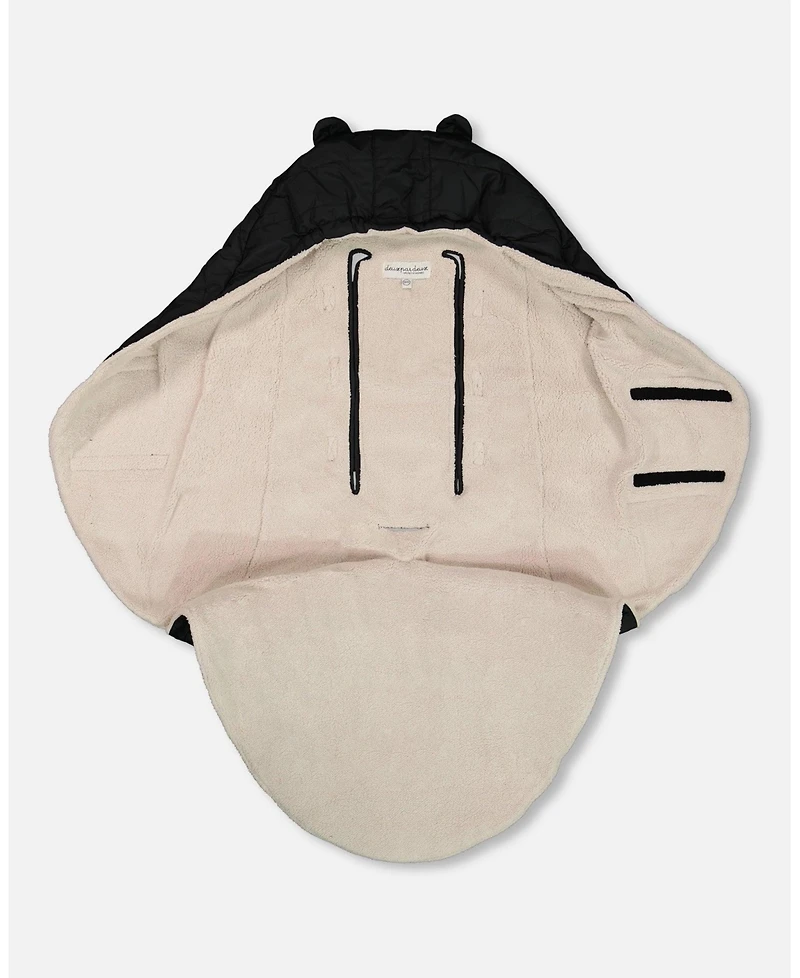 Deux par Deux Baby Unisex Snugly Baby Wrap Designed for Car Seat and Stroller Black - Baby