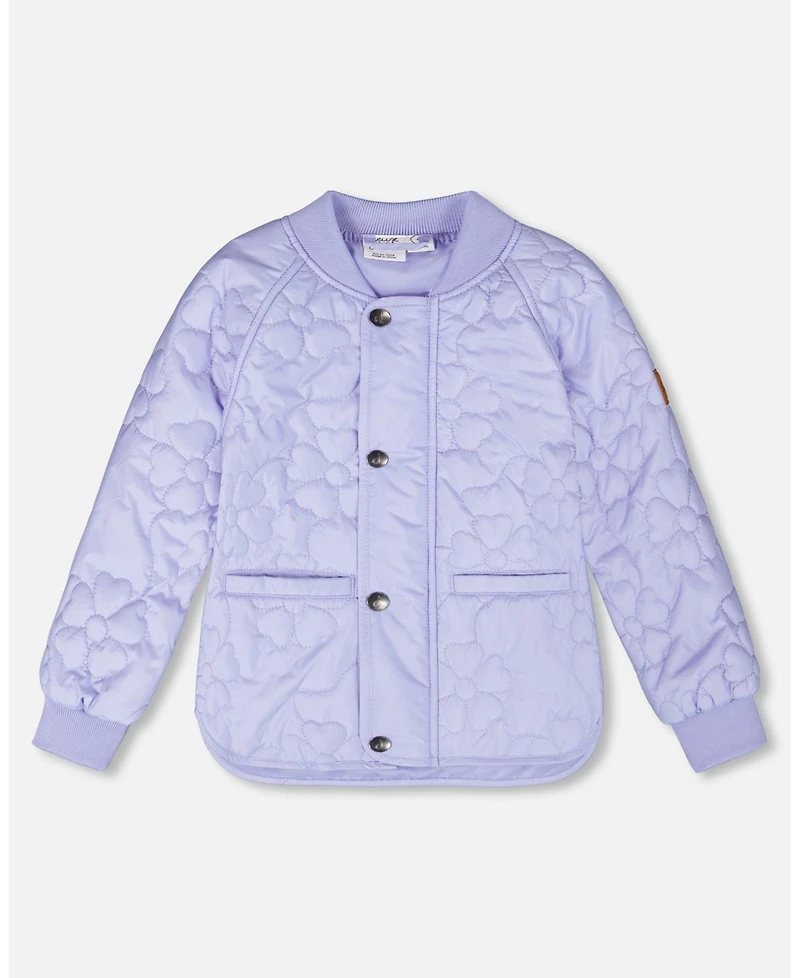 Deux par Girl Quilted Mid-Season Jacket Lavender