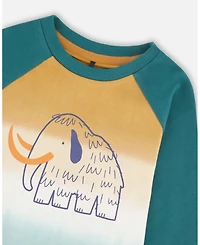 Deux par Baby Boys Cotton Jersey Raglan Sleeve T-Shirt Forest Green