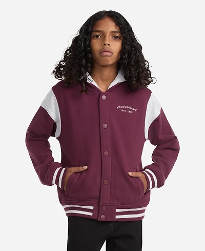 abercrombie kids Boys Fleece Hooded Bomber Jacket