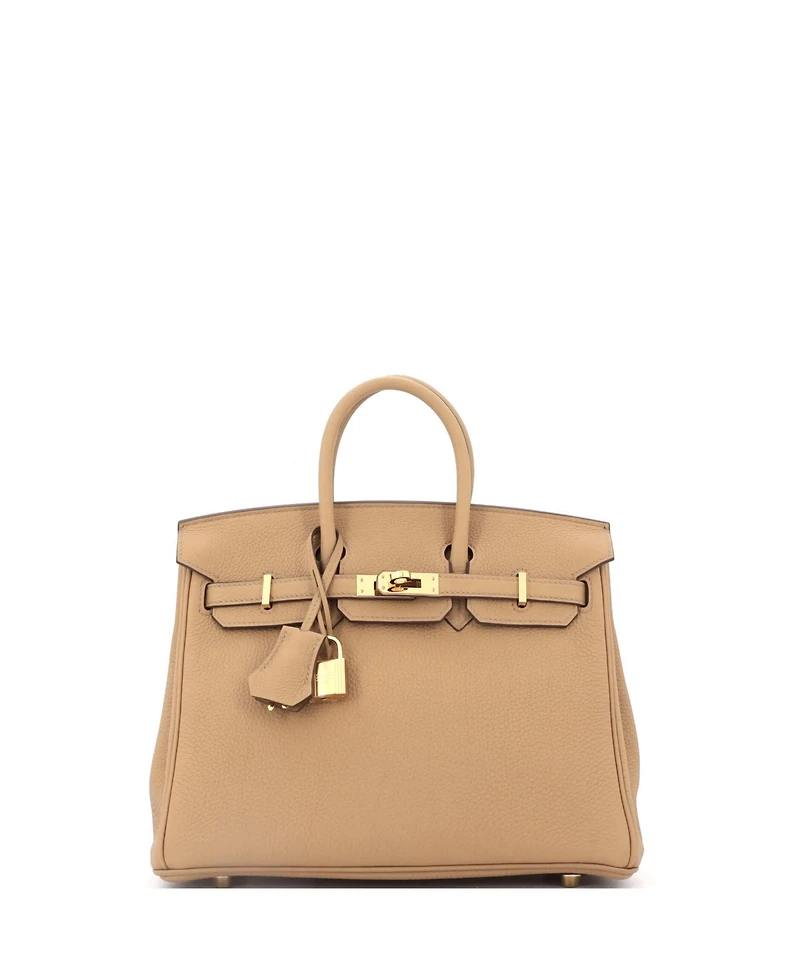 Pre-Owned Hermes Birkin 25 Handbag Brown Togo with Gold Hardware