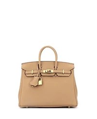 Pre-Owned Hermes Birkin 25 Handbag Brown Togo with Gold Hardware