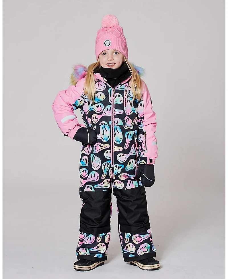 Deux par Girl One-Piece Play Snowsuit Smiley Face - Child