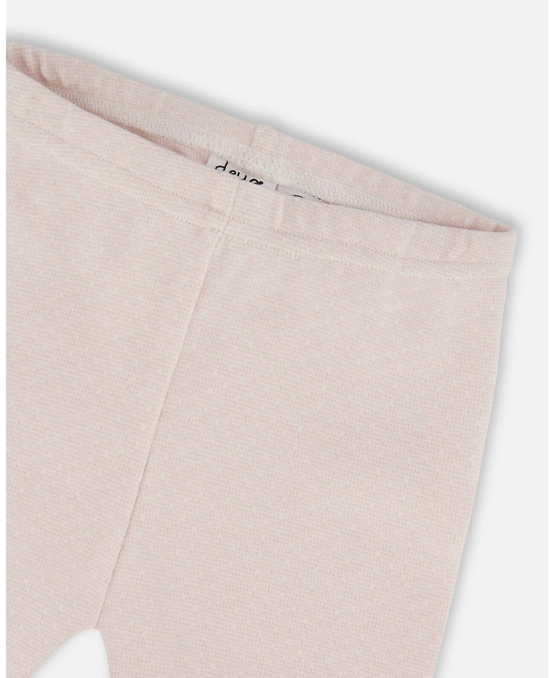 Deux par Baby Girl Bi-Material Dress and Leggings Set Old Pink