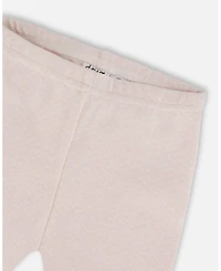 Deux par Baby Girl Bi-Material Dress and Leggings Set Old Pink