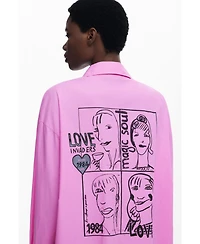 Desigual Women's Oversized comic strip shirt
