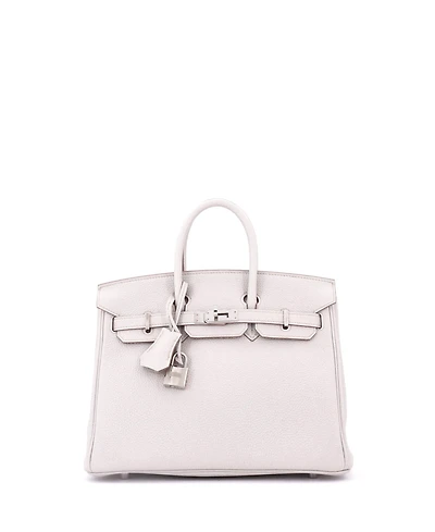 Pre-Owned Hermes Birkin 25 Handbag Light Togo with Palladium Hardware