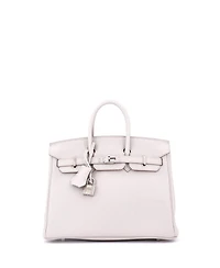 Pre-Owned Hermes Birkin 25 Handbag Light Togo with Palladium Hardware