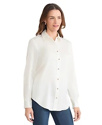 Jones New York Women's Collared Long Sleeve Top