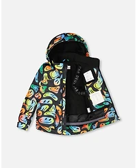 Deux par Boy Two-Piece Play Snowsuit with Allover Print Jacket Smiley Face - Child