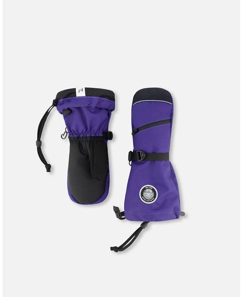 Deux par Girl Winter Mittens Teknik Dark Purple