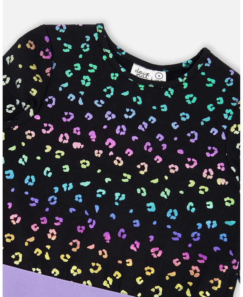 Deux par Toddler Girls Jersey Dress Multicolor Leopard Print - Toddler|Child