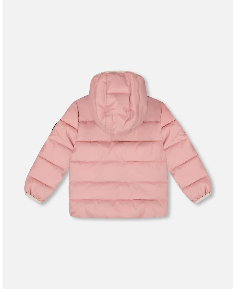 Deux par Girl Compressible Winter Puffy Coat Designed for Car Seat Dusty Pink - Toddler|Child