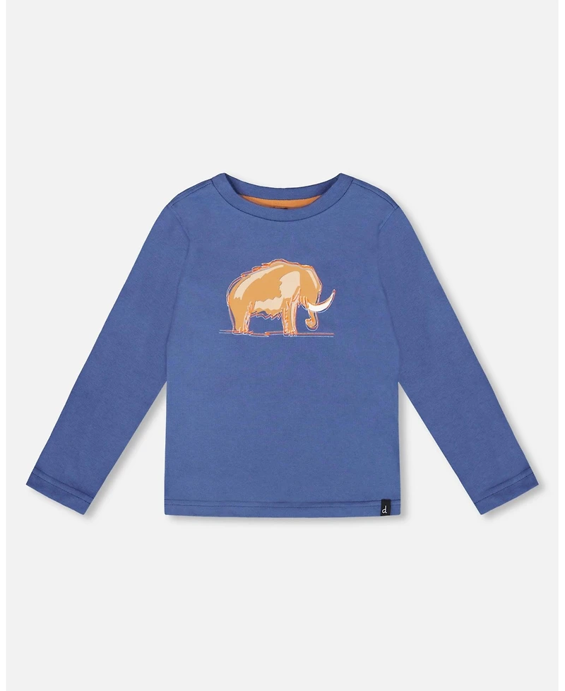 Deux par Boy Cotton Long Sleeve T-Shirt Blue