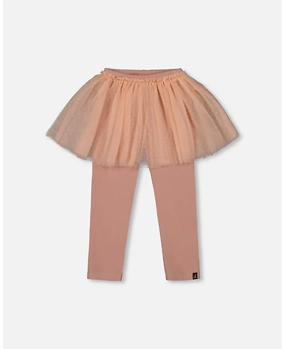 Deux par Toddler Girls Leggings with Tulle Skirt Dusty Pink - Toddler|Child