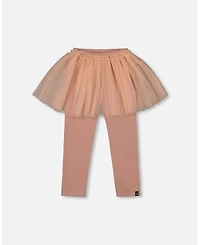 Deux par Toddler Girls Leggings with Tulle Skirt Dusty Pink - Toddler|Child