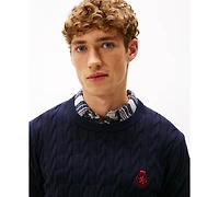 Tommy Hilfiger Men's Classic Cable Crest Crewneck Sweater