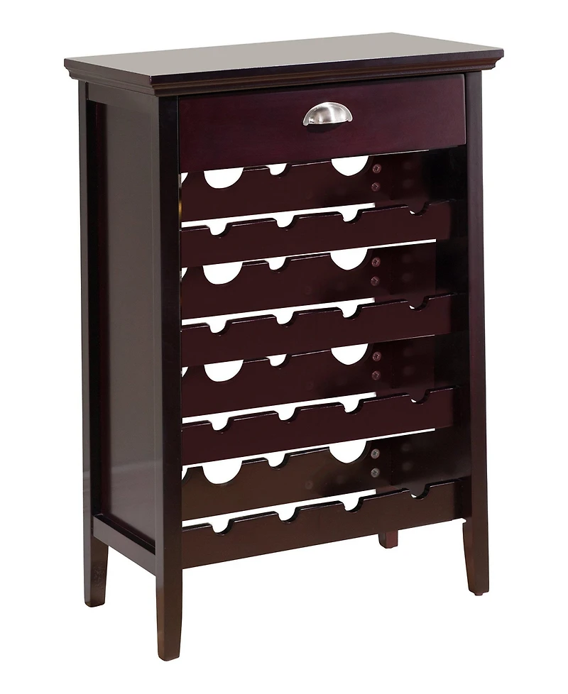 Kings Brand Furniture Wood Buffet Wine Rack Cabinet with Drawer, Dark Cherry