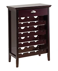 Kings Brand Furniture Wood Buffet Wine Rack Cabinet with Drawer, Dark Cherry