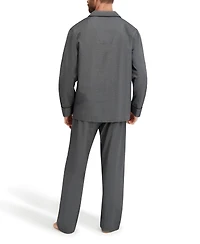 Hanes Men's Woven Button Down Pajama Sleep Set