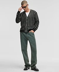 Mode of One Men's Relaxed-Fit Striped Sport Cardigan, Macy's Exclusive