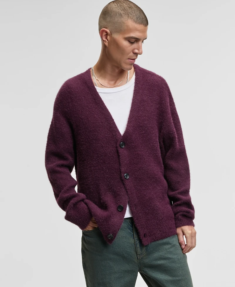 Mode of One Men's Boxy-Fit Eyelash Cardigan, Macy's Exclusive
