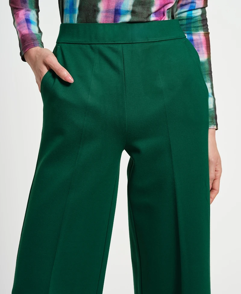 Isaac Mizrahi Women's Wide Leg Ponte Pants