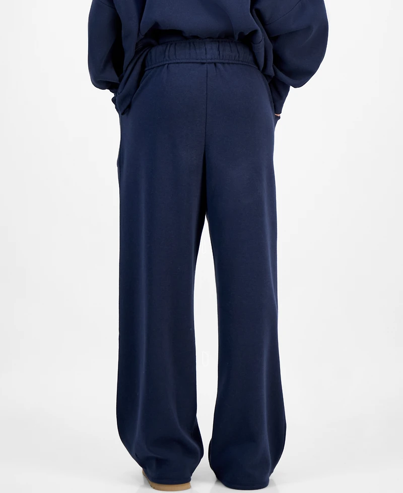 Planet Heart Juniors' Wide-Leg Fleece Sweatpants