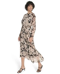 Tommy Hilfiger Women's Long Sleeve Tie Waist Dress