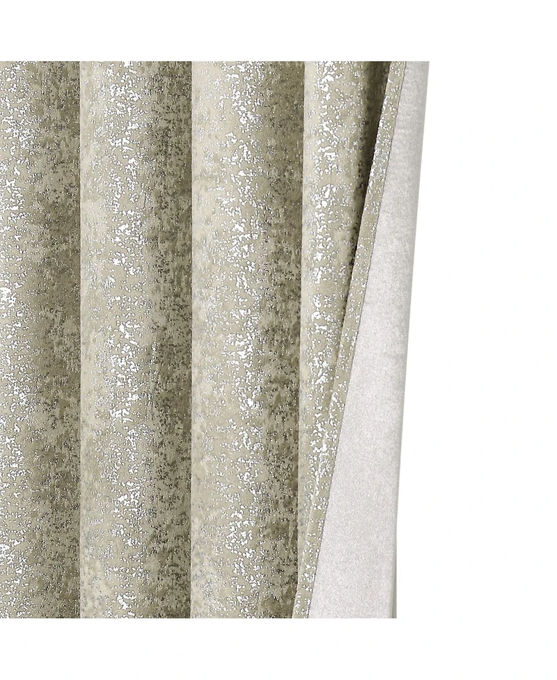 Kate Aurora 2 Pack Glam Metallic Sparkle Thermal Light Filtering Grommet Top Curtains