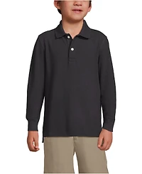 Lands' End School Uniform Kids Long Sleeve Mesh Polo Shirt