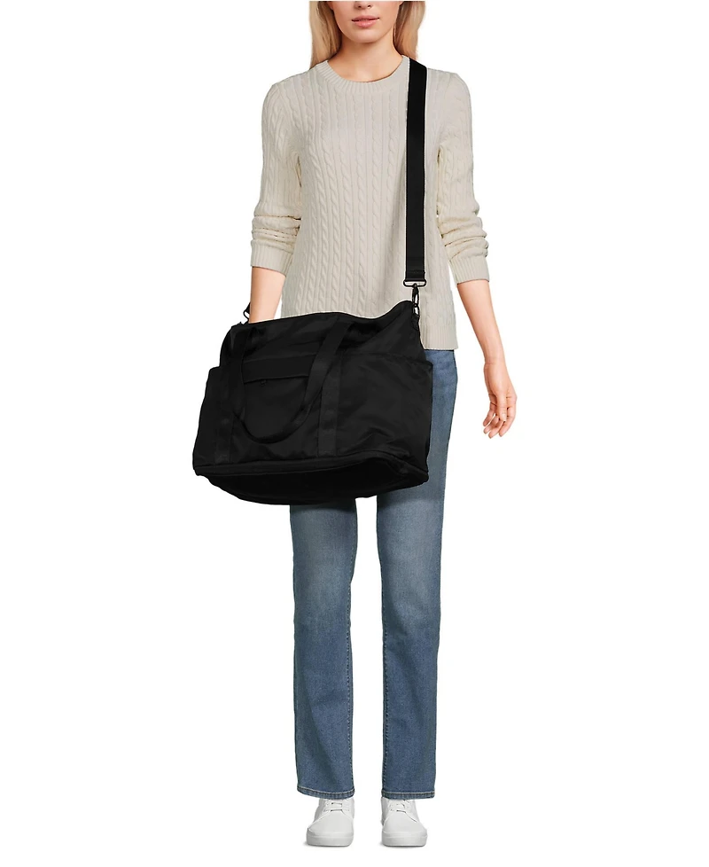 Lands' End Travel Nylon Expandable Packable Tote Bag