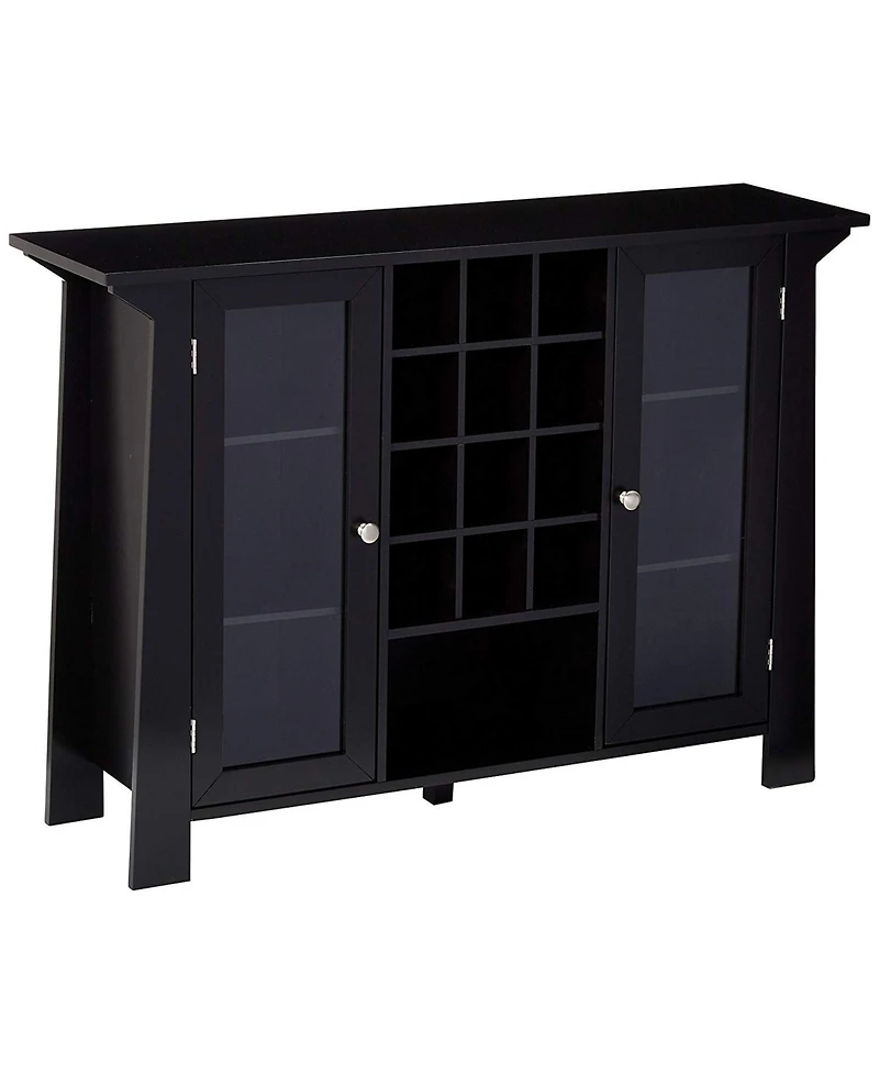 Kings Brand Furniture Matanuska Wood Buffet Bar Cabinet with Wine Storage (Black)