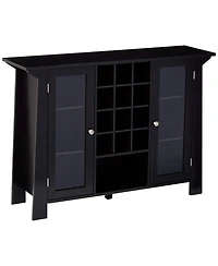 Kings Brand Furniture Matanuska Wood Buffet Bar Cabinet with Wine Storage (Black)