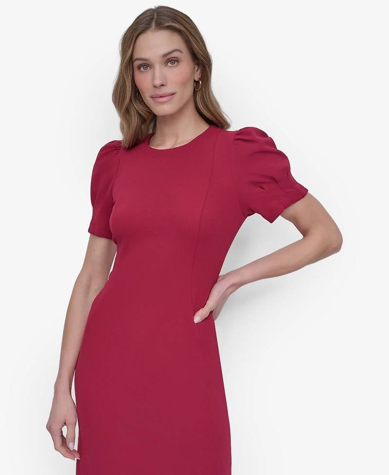 Dkny Women's Puff-sleeve Sheath Knee-length Dress