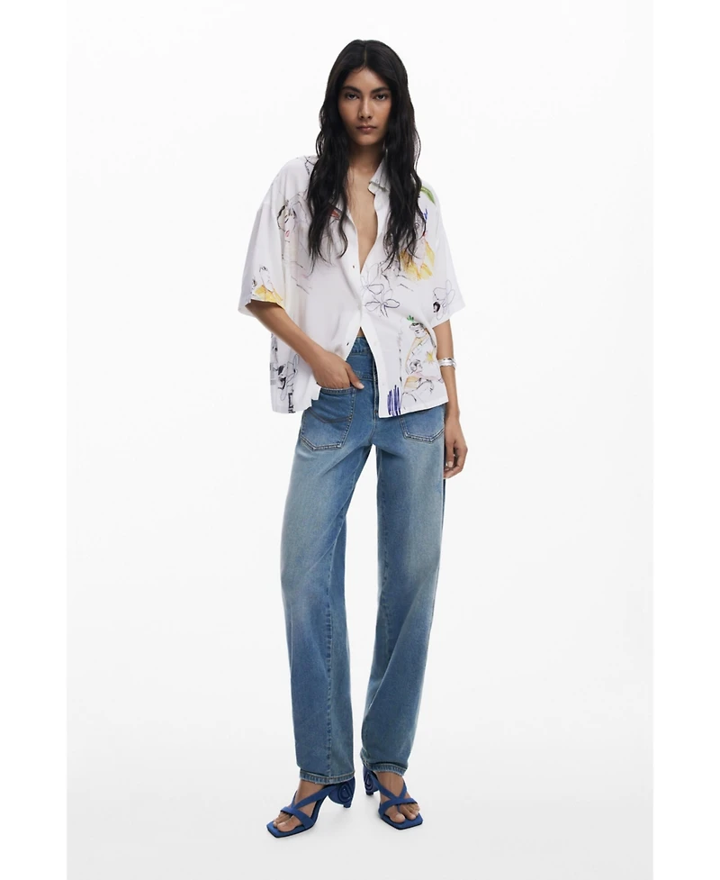 Desigual Women's Short-sleeve shirt faces
