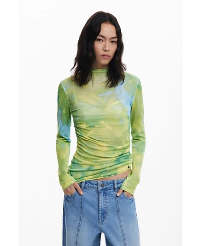 Desigual Women's Watercolor draped fine sweater