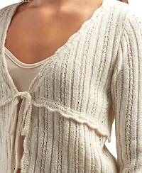 Bcx Juniors Tie-Front Long-Sleeve Cardigan Sweater