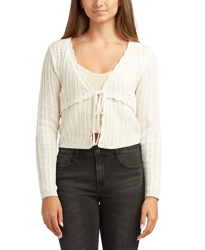 Bcx Juniors Tie-Front Long-Sleeve Cardigan Sweater